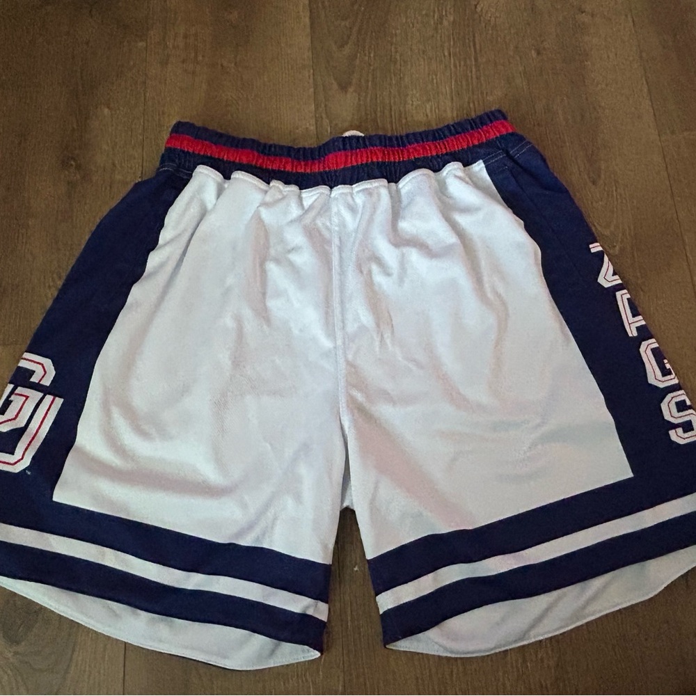 Gonzaga retro style basketball short - Slam White and Blue Athletic Shorts